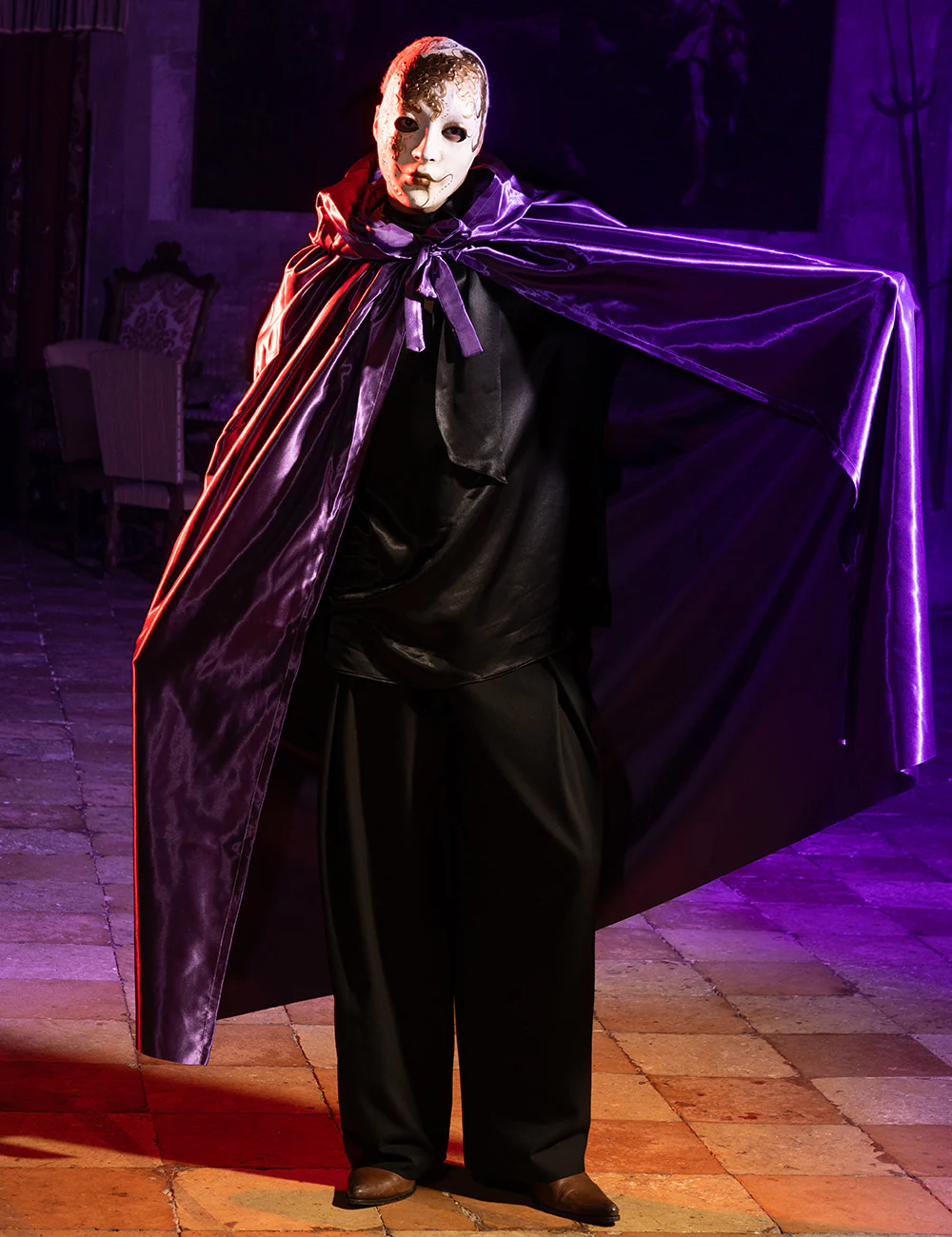 Mantello Unisex Con Cappuccio - Viola - Image 5