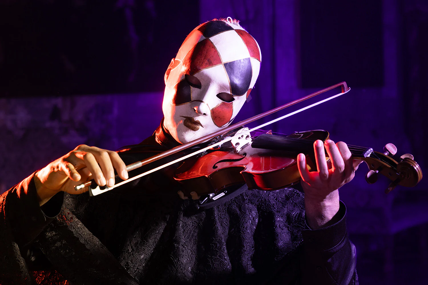 Volto a Rombi Rosso Nero - Image 7